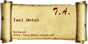 Tasi Antal névjegykártya